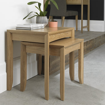 Bentley Designs Bergen Oak Nest of Lamp Tables | Taylors on the High Street